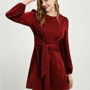 Elegant Red Satin Dress